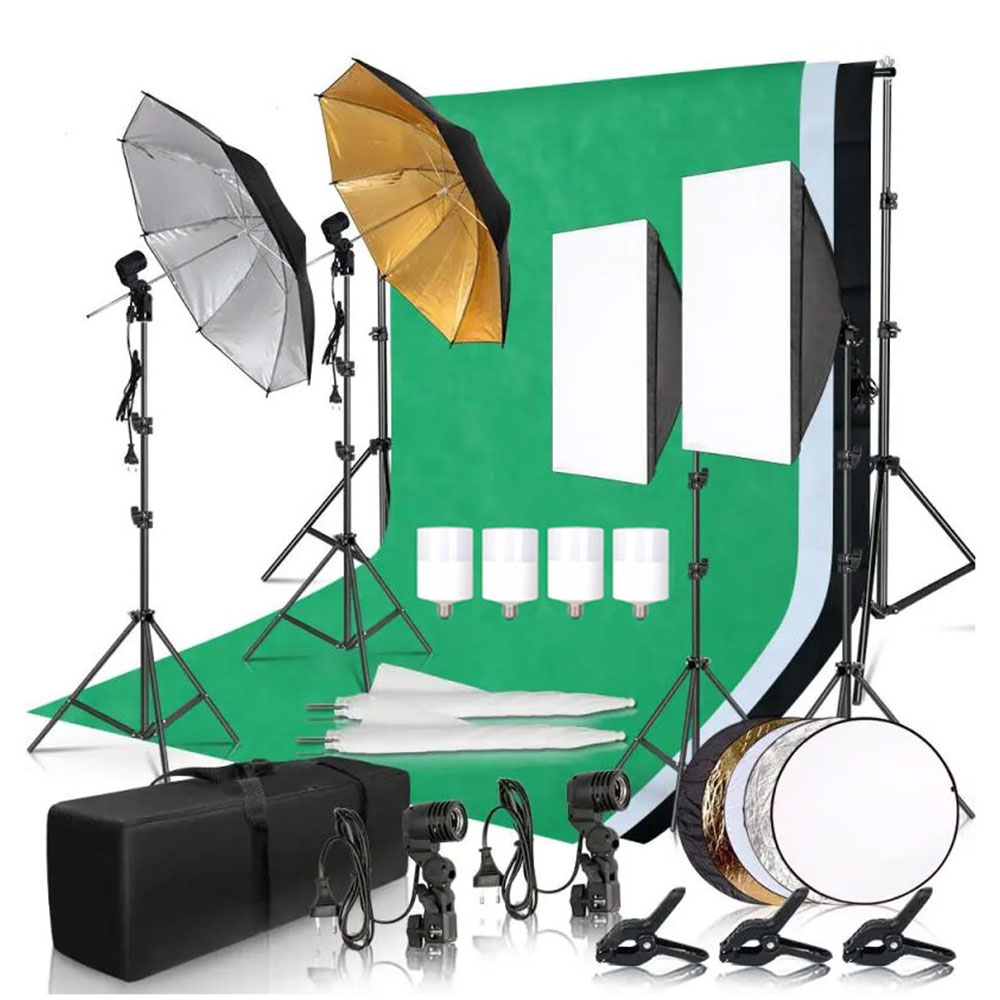 Photography Lighting And Backdrop - 사진 촬영 스튜디오 소프트박스 조명 키트