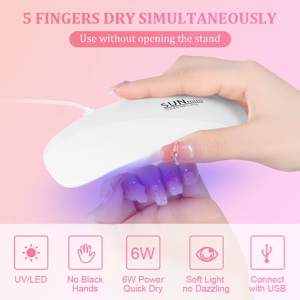 휴대용 6 LED UV 네일 램프 6W 미니 네일 건조 - Photography Lighting Gels 리뷰 및 가격