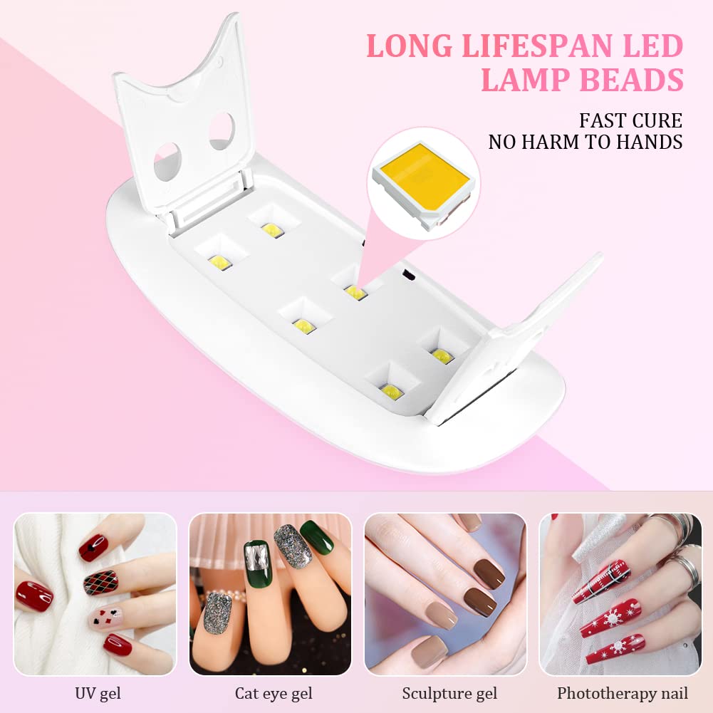 휴대용 6 LED UV 네일 램프 6W 미니 네일 건조 - Photography Lighting Gels 리뷰 및 가격