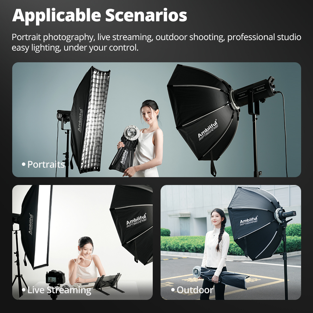 AMBITFUL Q3/Q7/Q9 시리즈 퀵 릴리즈 소프 - Photography Lighting Softbox 리뷰 및 가격