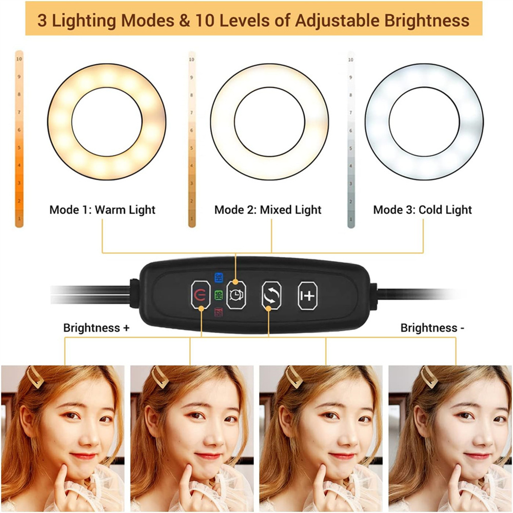 셀카 링 라이트가 있는 범용 플렉시블 휴대폰 거치대,  - Photography Lighting Continuous 리뷰 및 가격