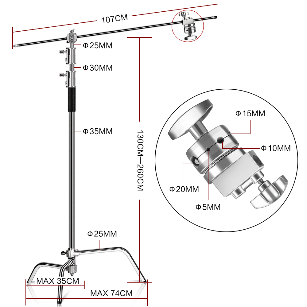 C-스탠드 사진 촬영 스탠드 스테인리스 스틸 홀드 암  - Photography Lighting Softbox 리뷰 및 가격