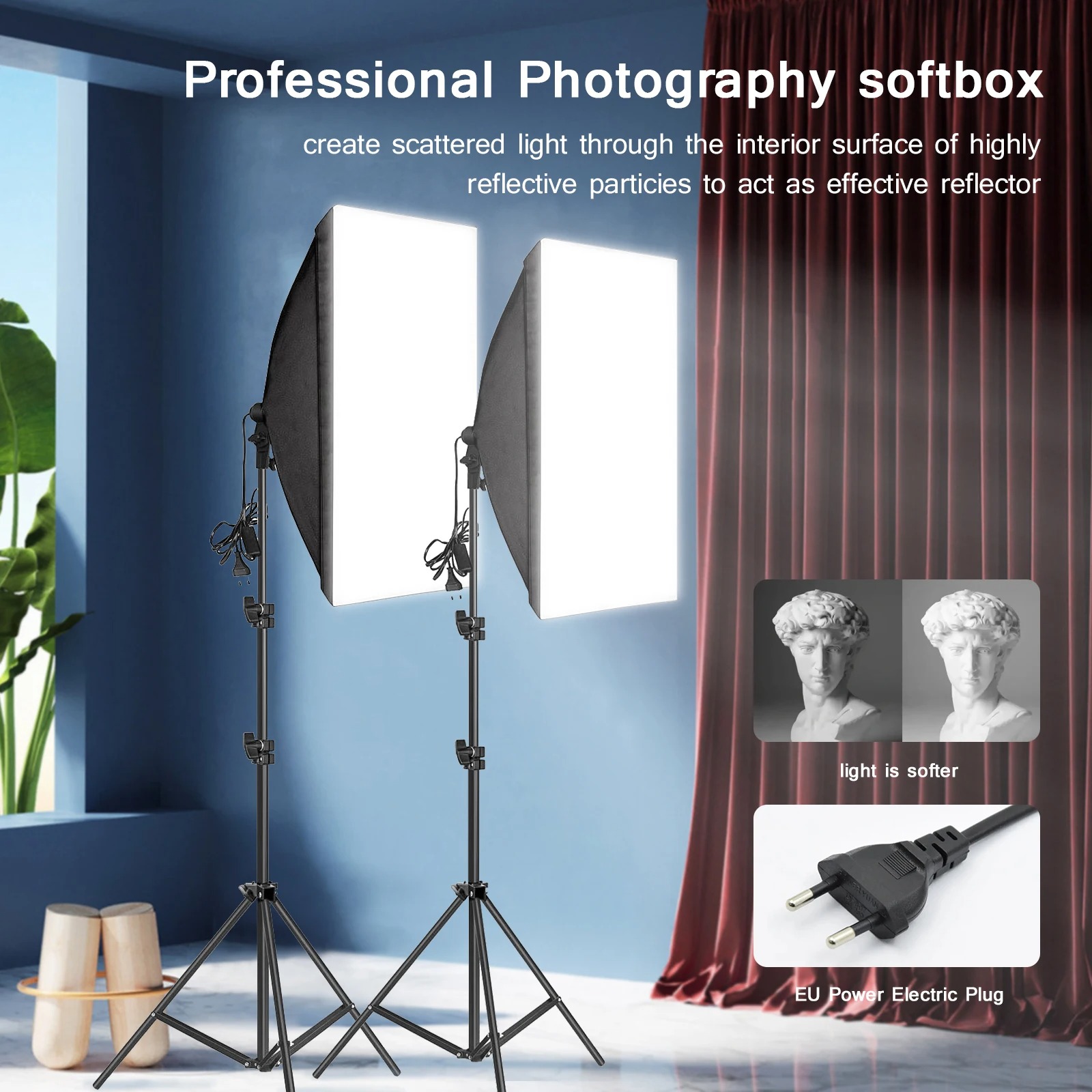전문 사진 소프트박스 조명 소프트 박스 삼각대 포함 E - Photography Lighting Softbox 리뷰 및 가격