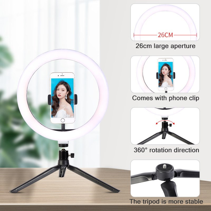 26cm 10 인치 Led 링 Selfie 빛 디 밍이 - Photography Lighting Continuous 리뷰 및 가격