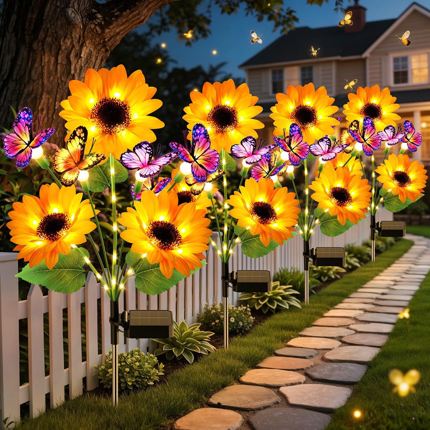태양광 정원등 야외 장식, 업그레이드된 4팩 태양광 해 - Flower Photography Led Lighting Pack 리뷰 및 가격