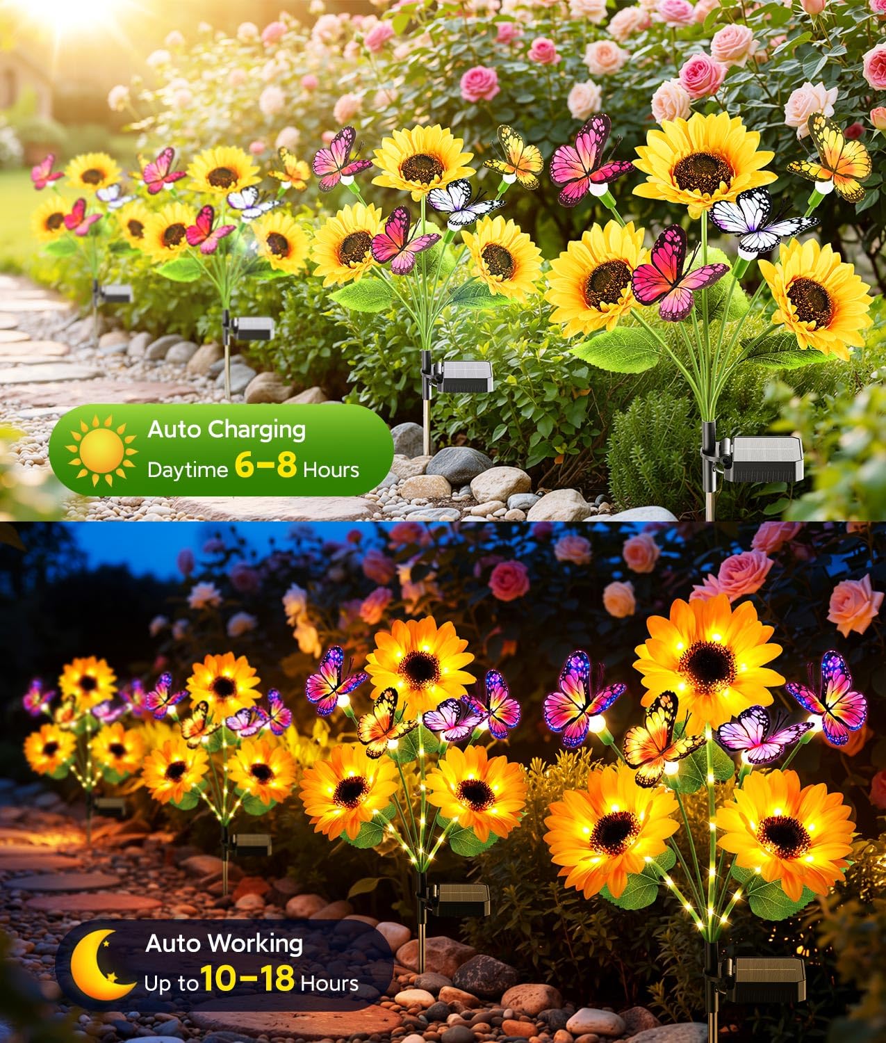태양광 정원등 야외 장식, 업그레이드된 4팩 태양광 해 - Flower Photography Led Lighting Pack 리뷰 및 가격