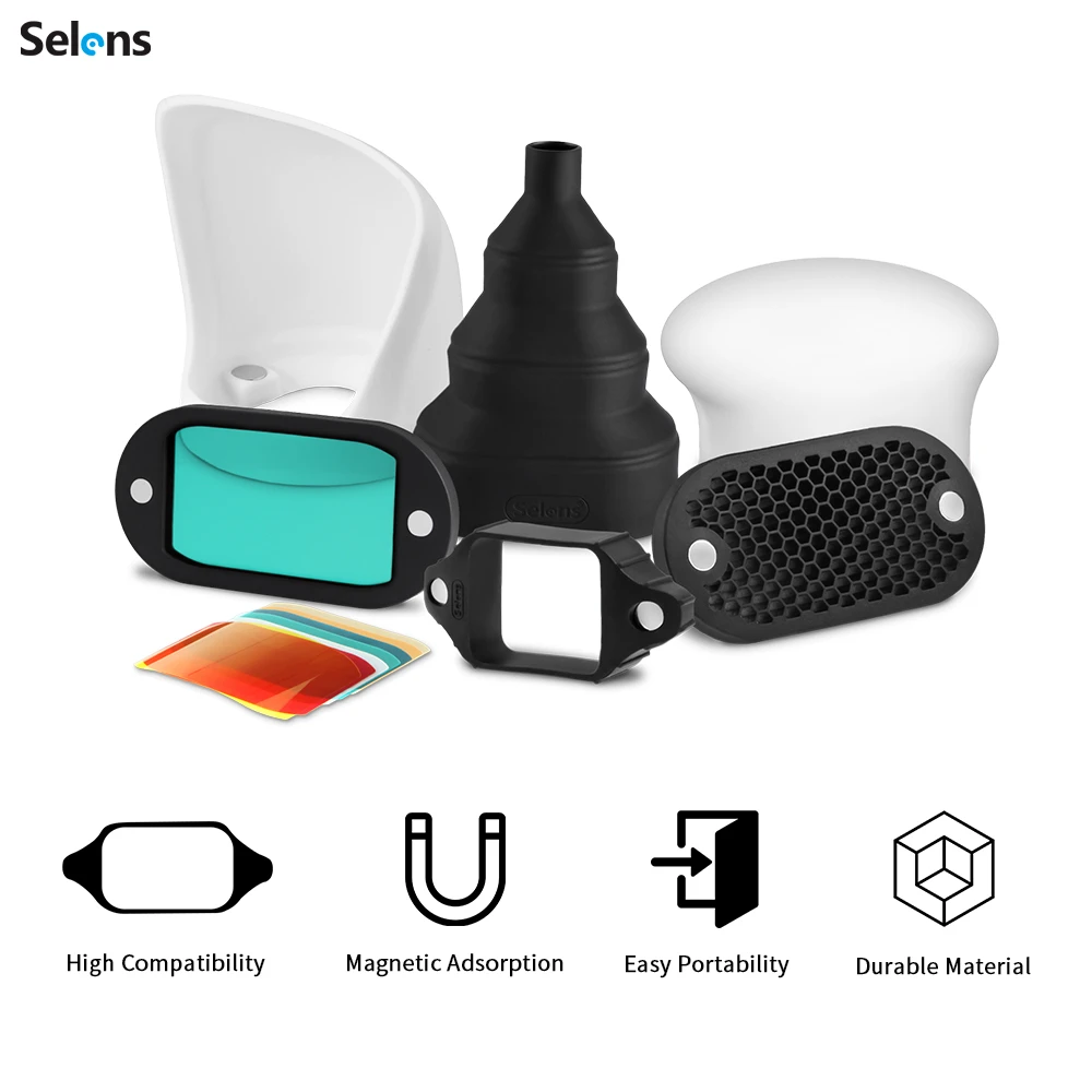 Selens 탑 플래시 마그네틱 액세서리 7 색 젤 필 - Snoot Flash Modifier 리뷰 및 가격